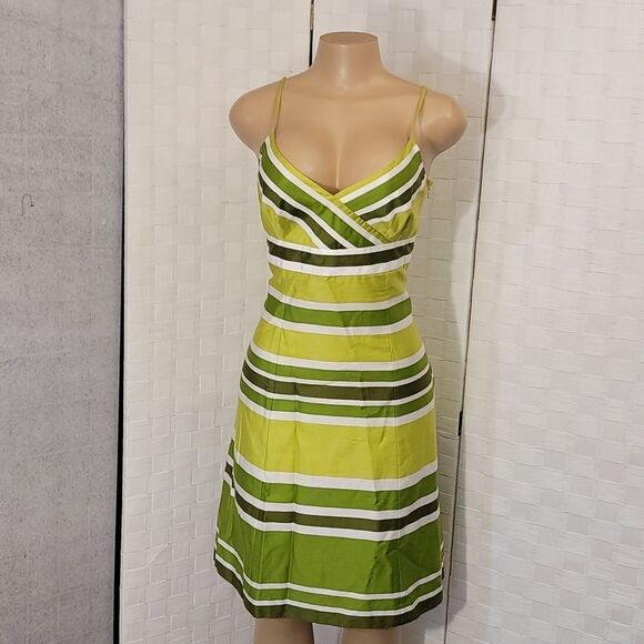 ANN TAYLOR V-NECK WOMEN'S SPAGHETTI STRAP VINTAGE DRESS - Picture 2 of 11